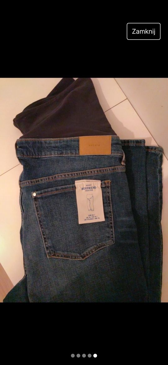 Jeansy ciążowe H&M Mama roz 46