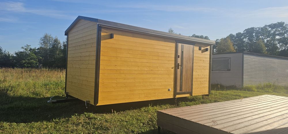 Domek mobilny Tiny Hause jezioro działka biuro
