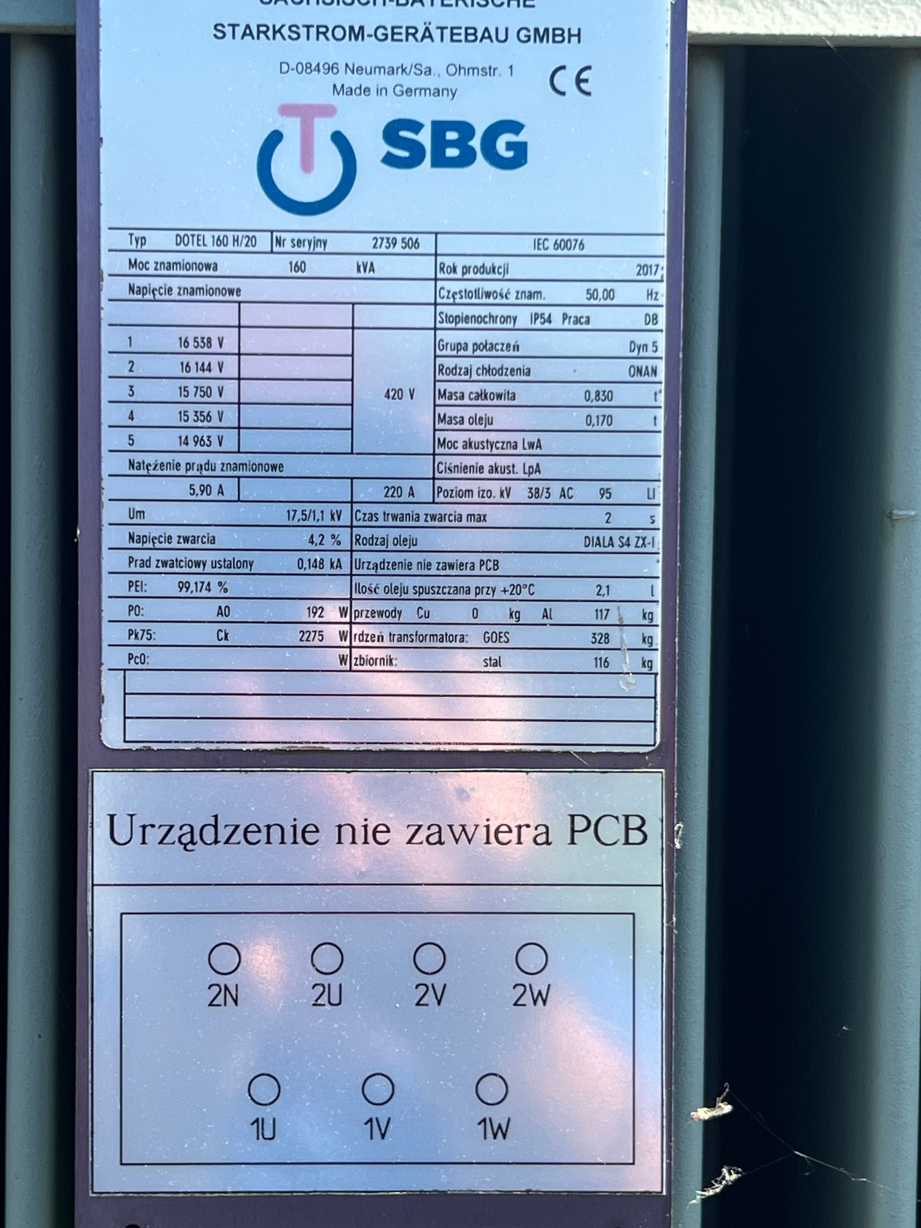 stacja transformatorowa 160 kVA - Firmy SBG