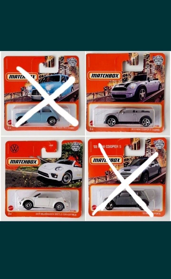 Conjunto Mini Cabrio e VW Beetle Cabrio da Matchbox