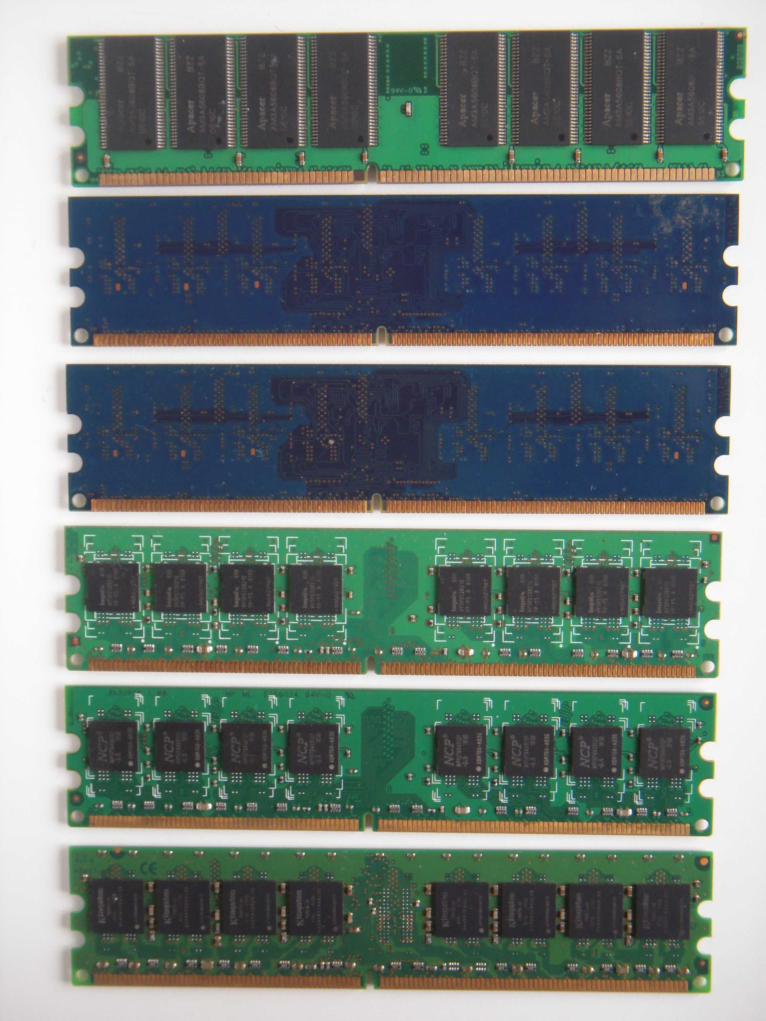 Продам оперативную память DDR2 и DDR  (1 Gb, 512 Mb) для ПК