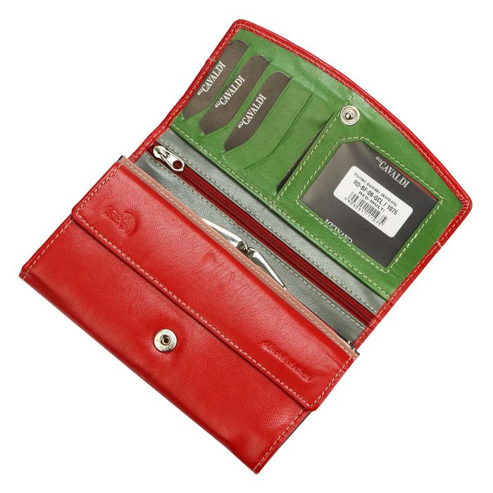 elegancki skórzany portfel damski cavaldi 2 kolory