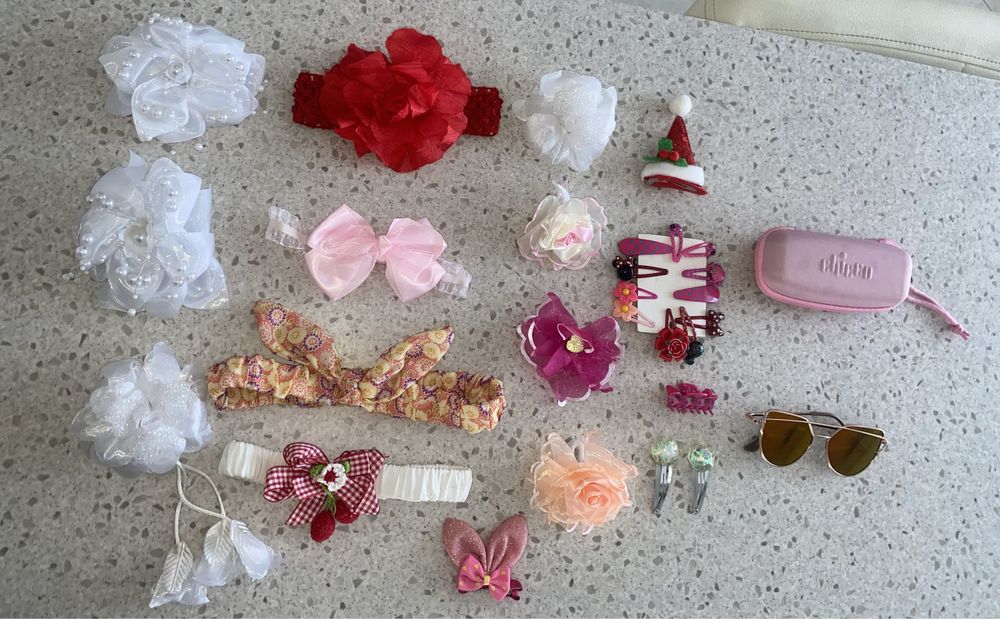 Заколки, повязки на голову, резиночки очки