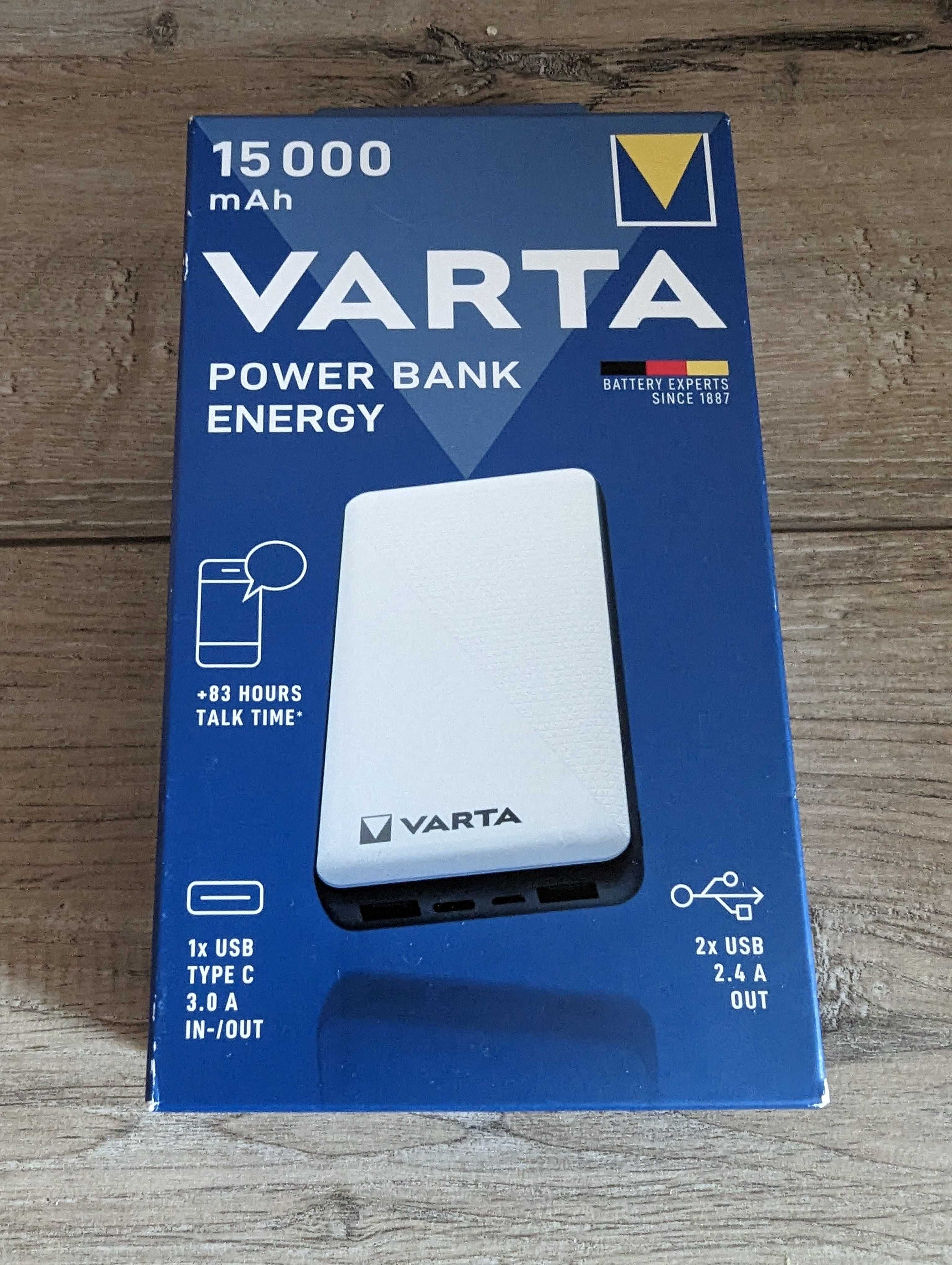 Пауэрбанк повербанк Power Bank Varta Energy 57977, 15000mAh USB 5V/3A