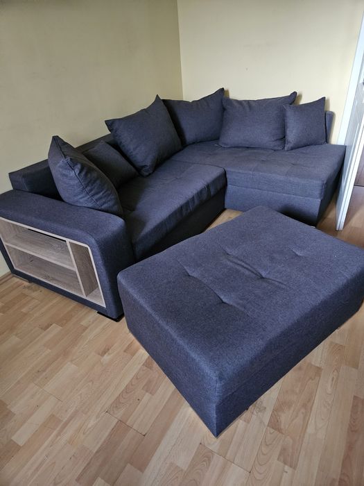 Narożnik kanapa +dostawka pufa