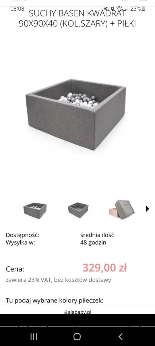 Basen na kulki duży