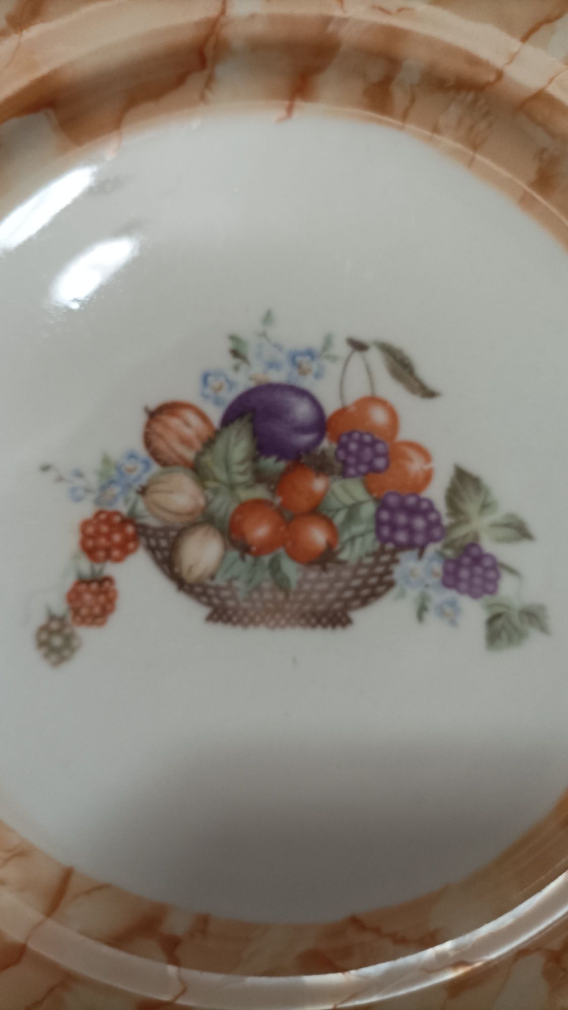 Patera talerz porcelana Wałbrzych marmurek