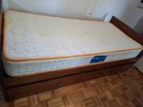 Cama Dupla Madeira Maçica + Colchão