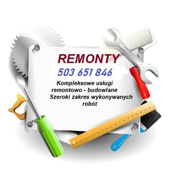 Remonty, wykończenia wnętrz, kafelkowanie, gładzie, malowanie