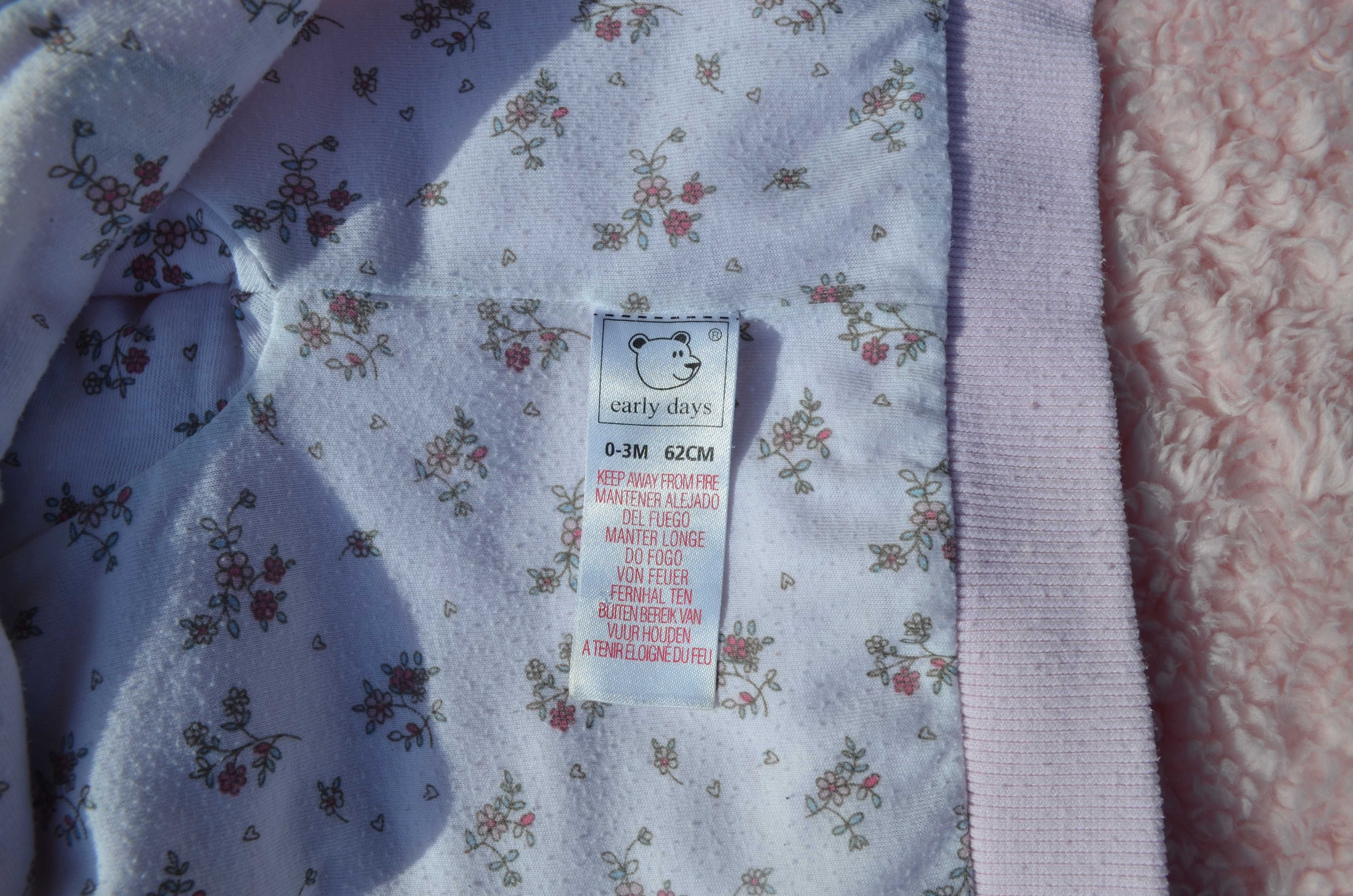 śliczna bluza dla księżniczki 0-3m Early Days, r. 62 stan idealny