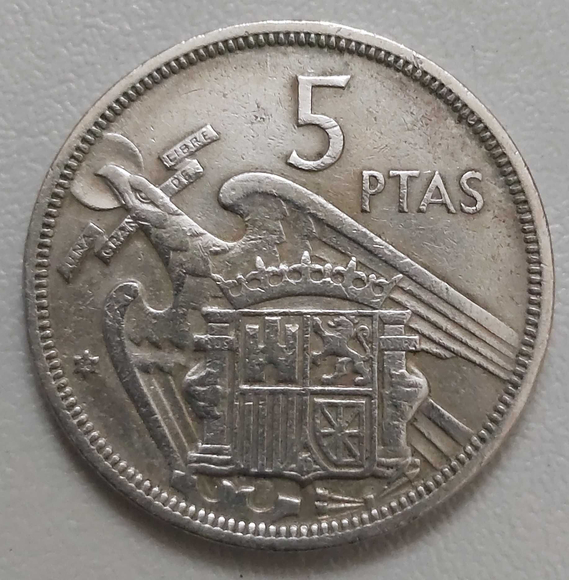 5 Pesetas ano 1957*58 Francisco Franco