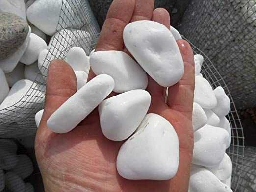 Biały Kamień Dekoracja GRECKI MARMUR Śnieżnobiały Brokat Otoczak Grys