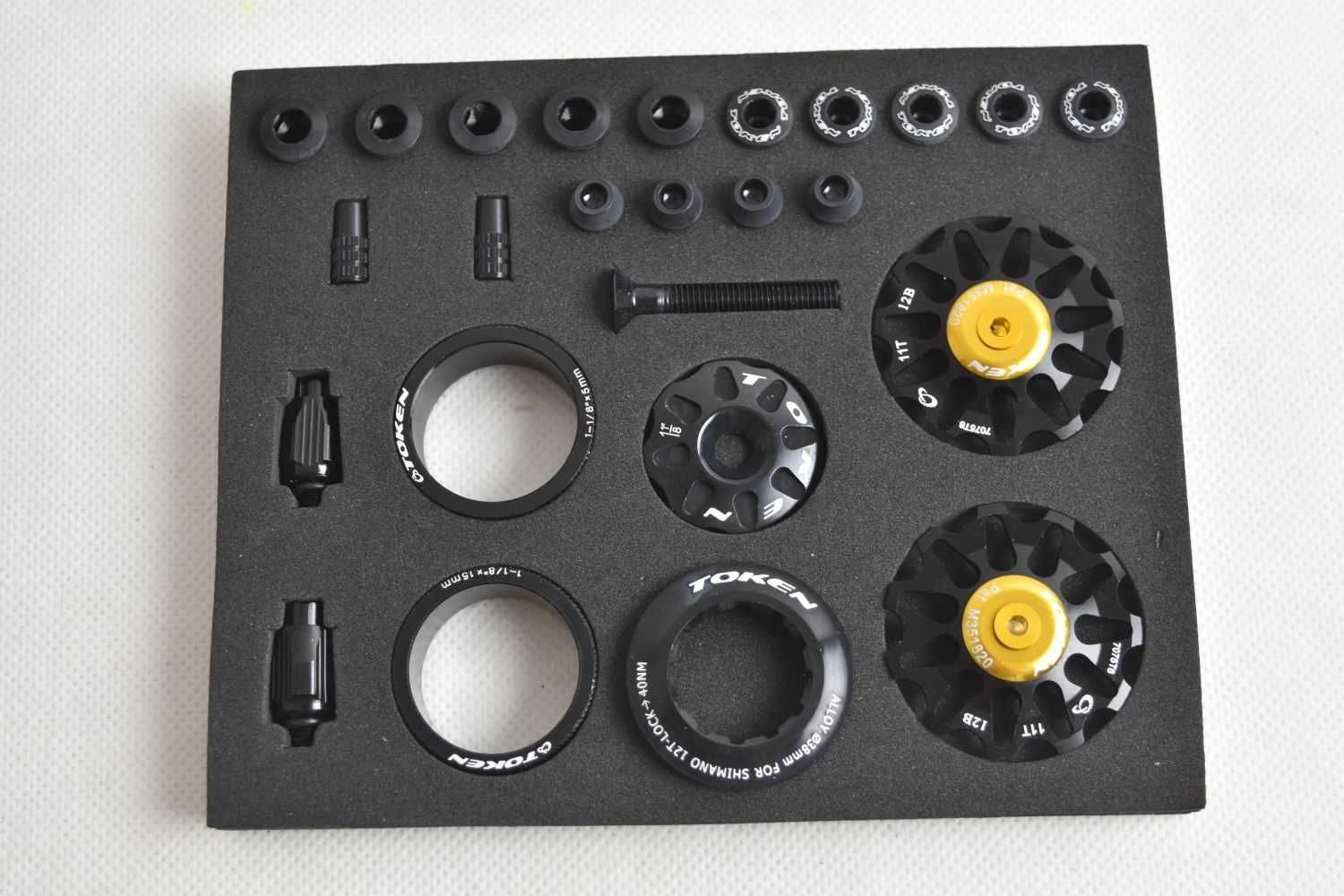 NOWY zestaw tuningowy TOKEN bling box black ! pod shimano !