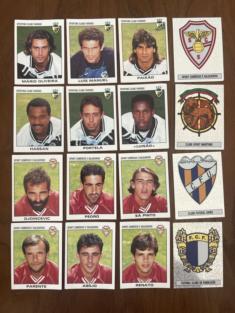Cromos de futebol da coleção 93/94 da Panini