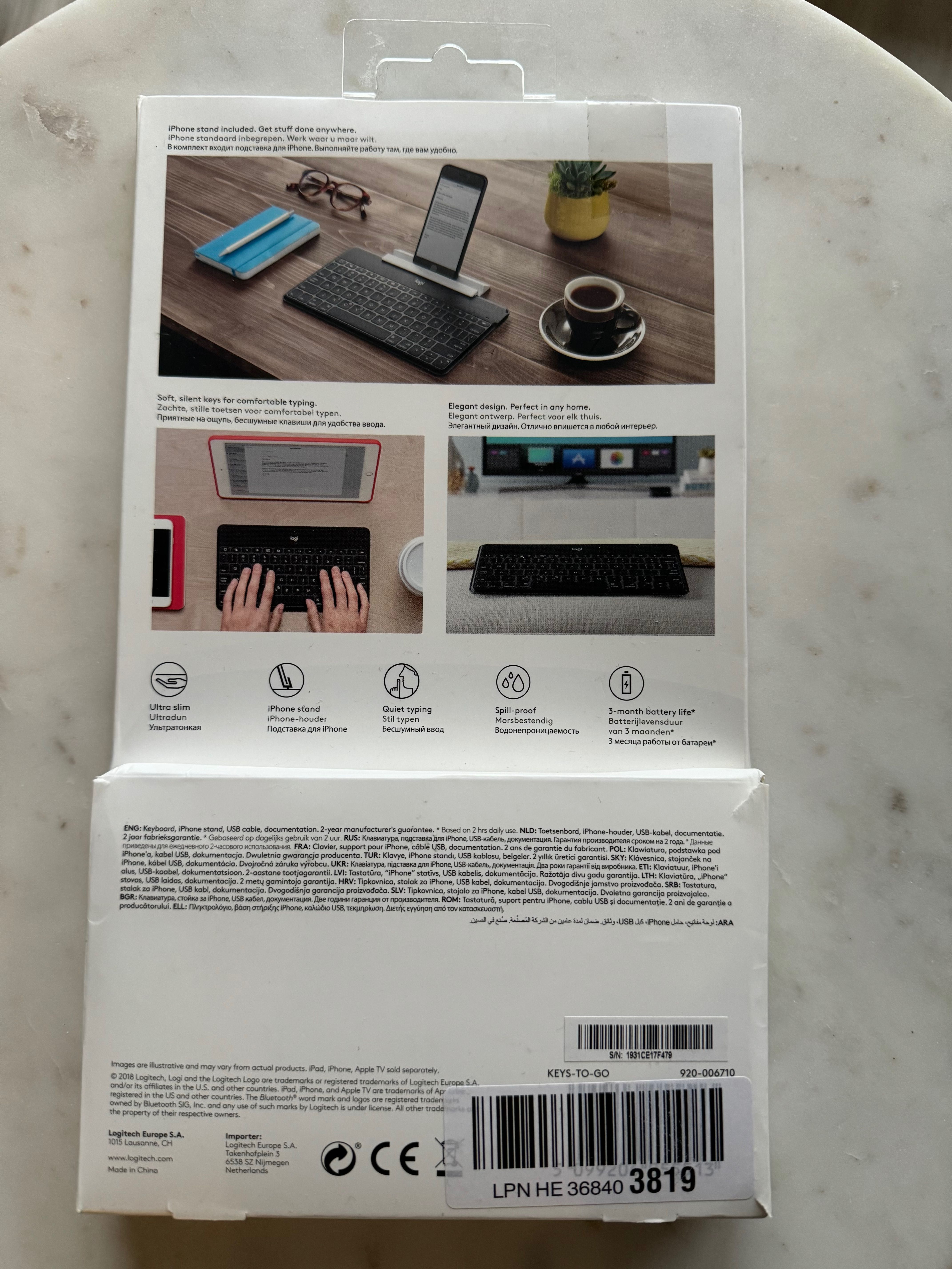 Logitech keys-to-go klawiatura wodoodporna bluetooth do ipad / tablet