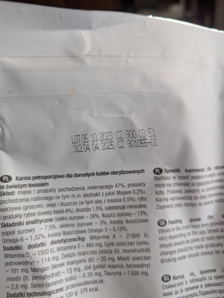 Karma dla kota STERILISED Super Premium Piper ŁOSOŚ 3+1kg
