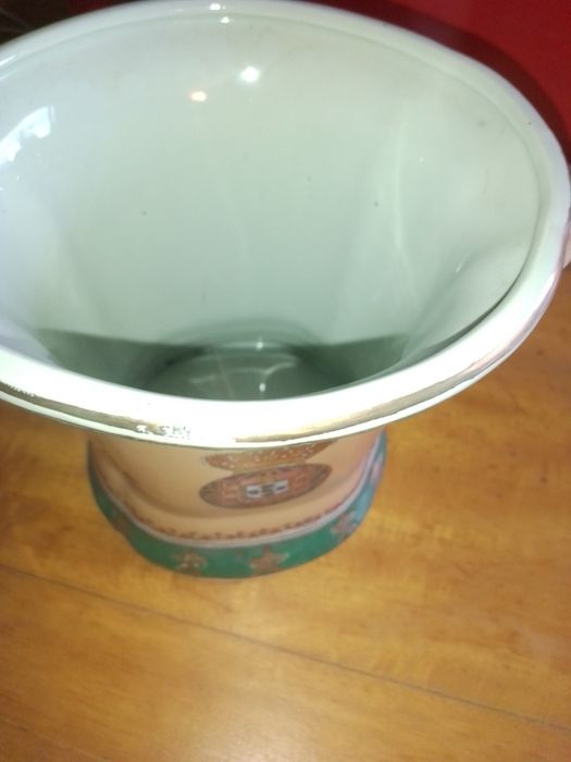 Jarra/taça cerâmica policromada