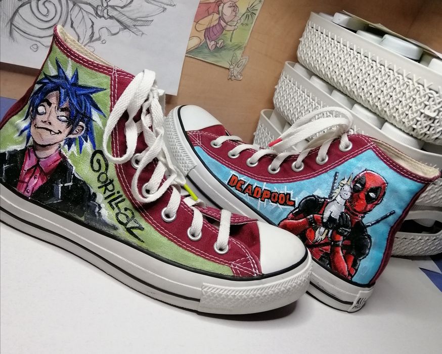 Обувь, одежда~ ручная роспись, кастом