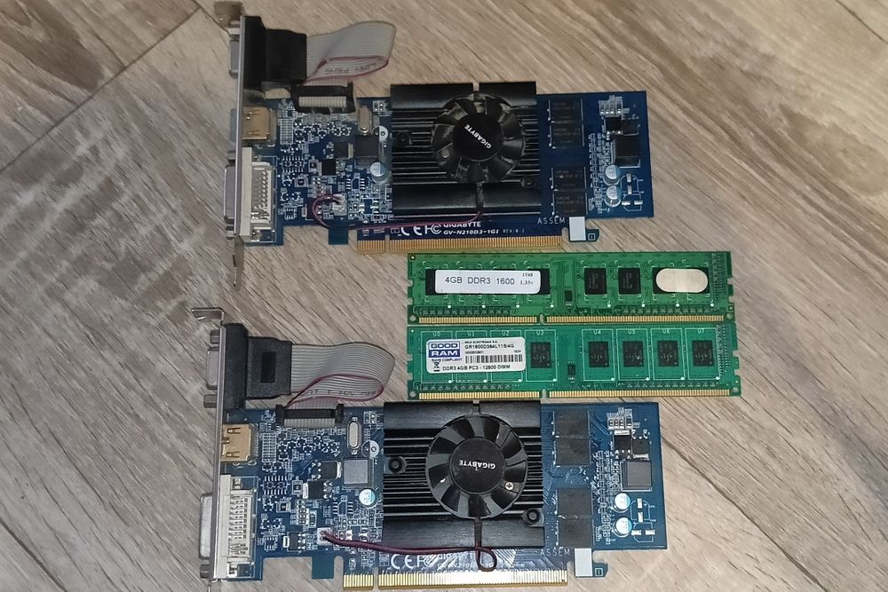 Видеокарта Gigabyte GeForce 210 и ОЗУ DDR3 4gb