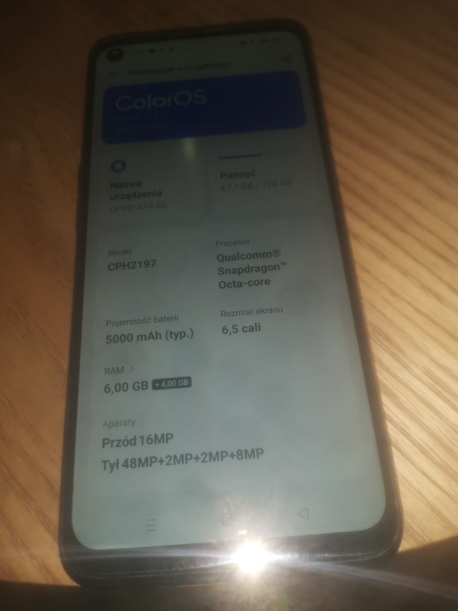 Smartfon Oppo A74 5g 6/128