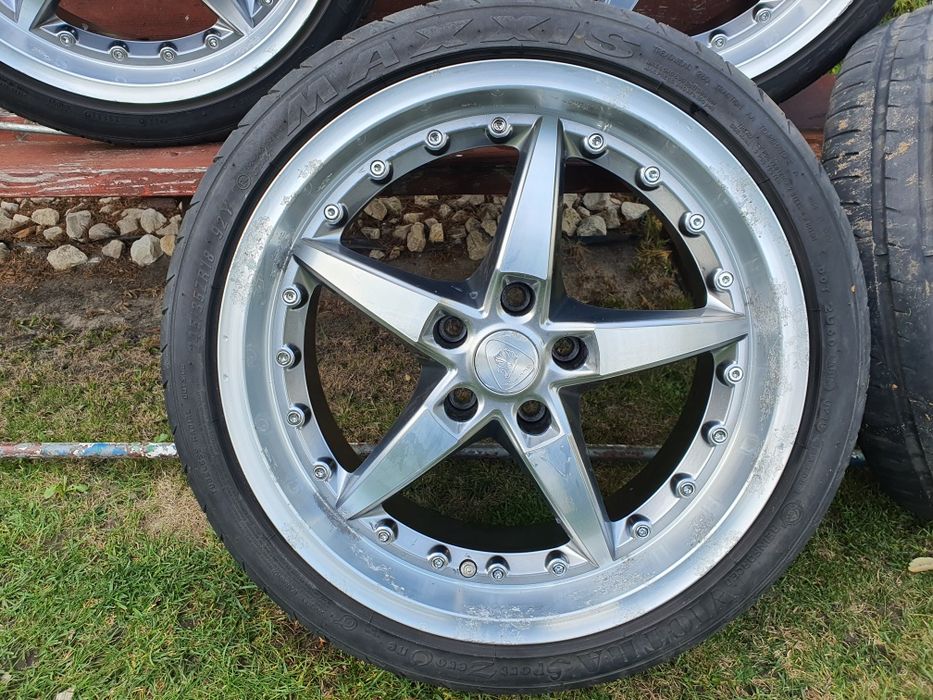 Komplet felg Aluett 18" felgi 5x112 et32 z rantami opony 2 szerokości