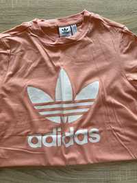 adidas Originals T-shirt z nadrukiem z logo - różowy