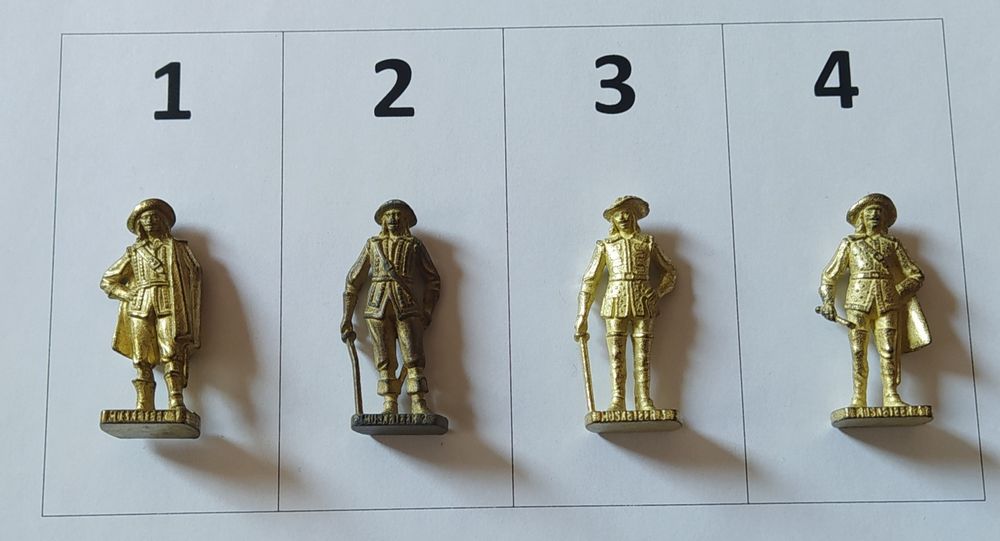 Metalowe figurki kinder, MUSKETEERS S2, mix
