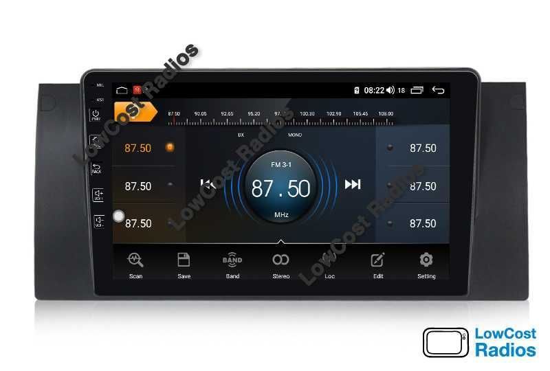 Rádio GPS ANDROID 15 — BMW E39 e E53 (Série 5 e X5) Wifi - 9 Polegadas