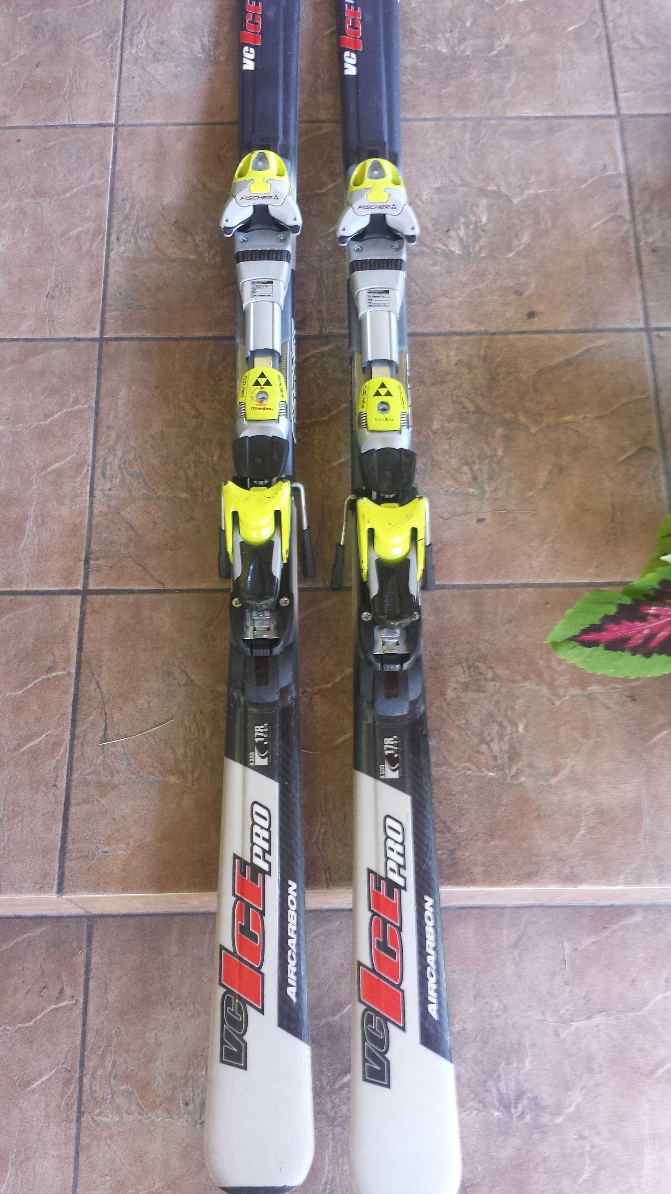 dobre  narty  fischer VC  ICE PRO AIRCARBON,  freeflex, wlokno weglowe