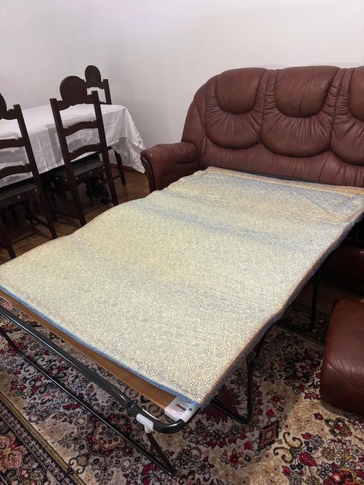 Sofá e Poltronas de Pele Autêntica em Perfeito estado