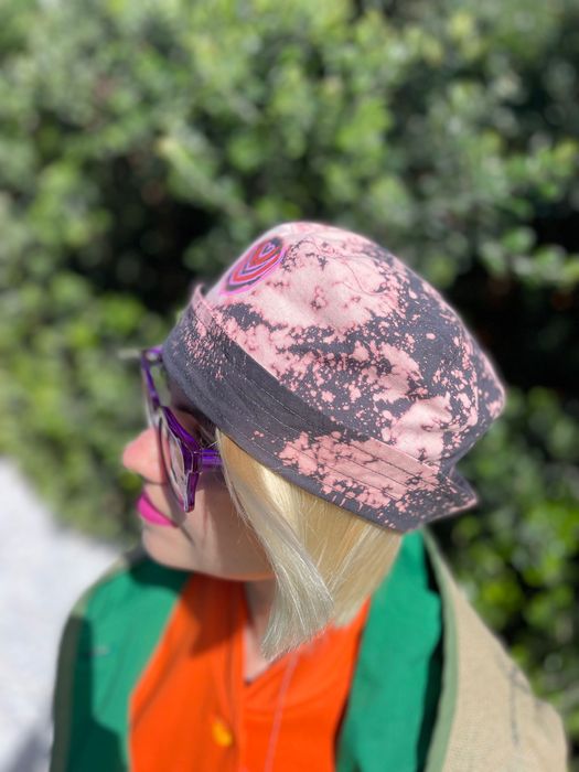 Chapéu com estampa rosa e café Customized hat pink pattern coffee