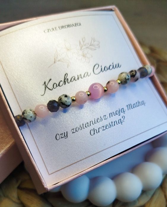 Bransoletka z kamieni naturalnych personalizacją prezent imię