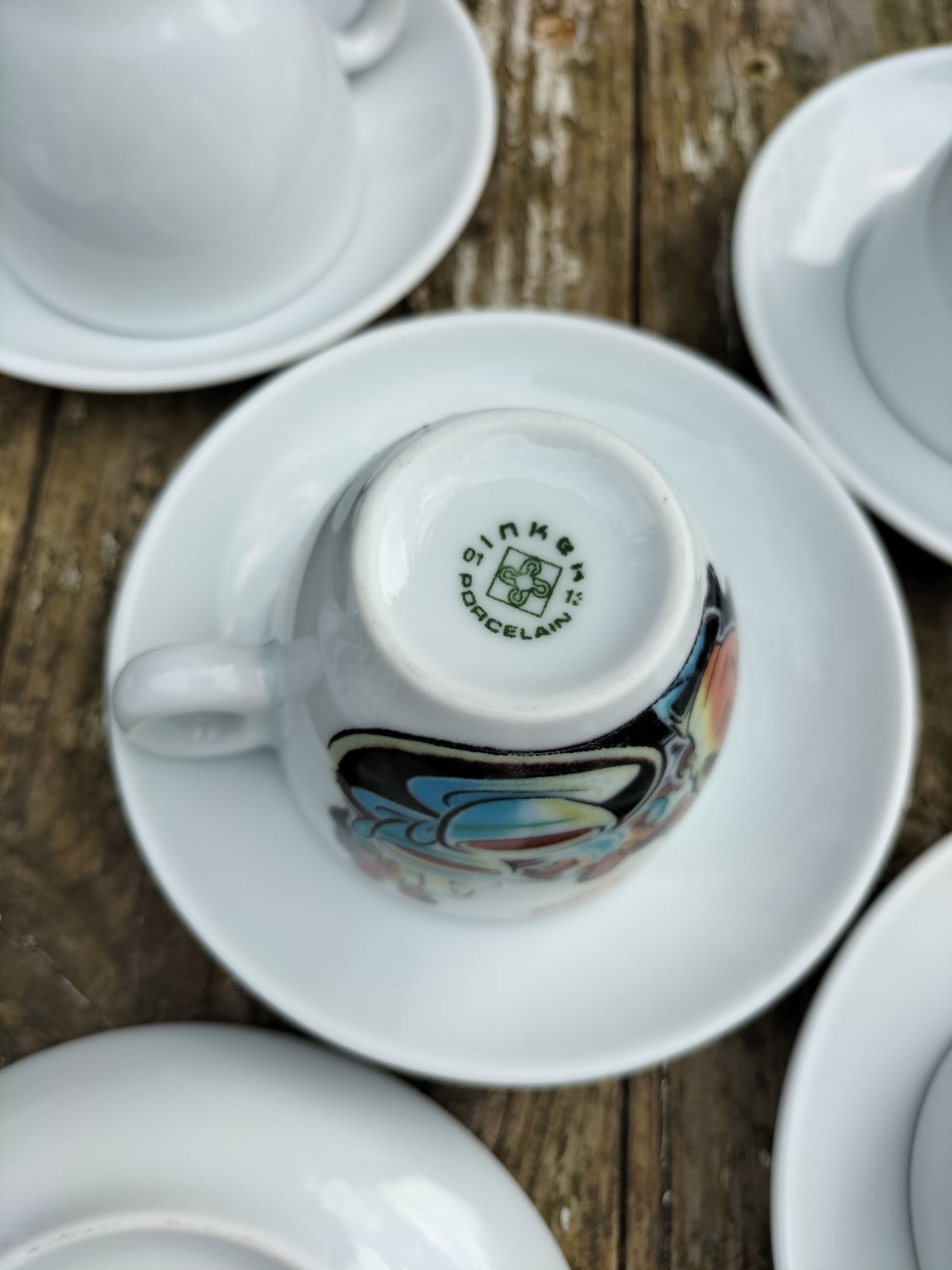 Vintage filiżanki do espresso Gulijano Caffe Inker Porcelain