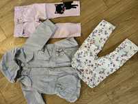R.92 zestaw parka plaszczyk kurtka spodnie jeansy hm