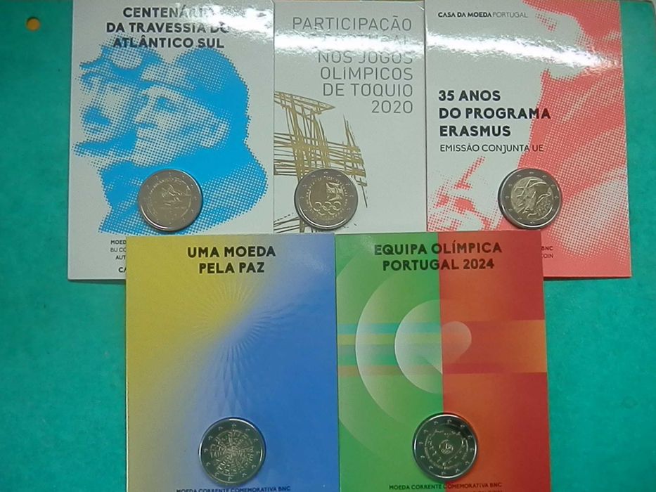 1382 - Euro: 5 blister's de 2,00€ BNC ver desc., por 60,00 já c/portes