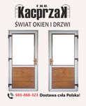 DRZWI Kacprzak 100x210 Drzwi ZEWNĘTRZNE PCV Sklepowe Złoty dąb