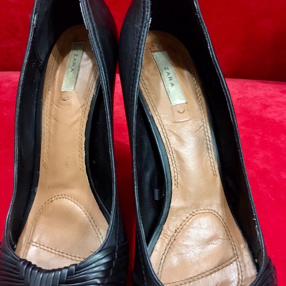 Туфлі жіночі Zara, шкіряні/туфли на каблуке кожаные, 38 розмір