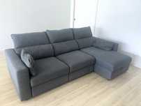 Sofá 3 lugares c/chaise longue cinzento ESKILSTUNA