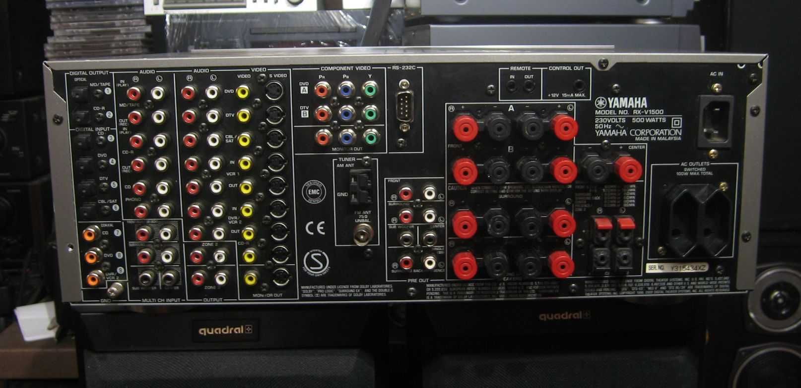 Amplituner YAMAHA RX-V1500+pilot 7x120W potężny 15kg mocny sprawny