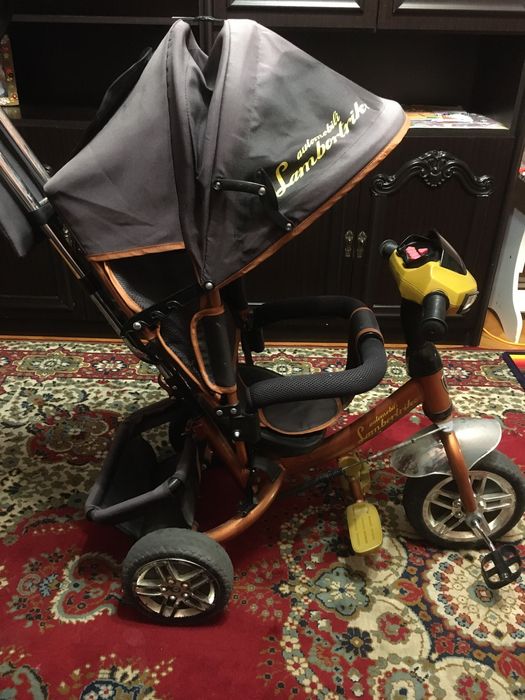 Велосипед-коляска з батьківською ручкою!