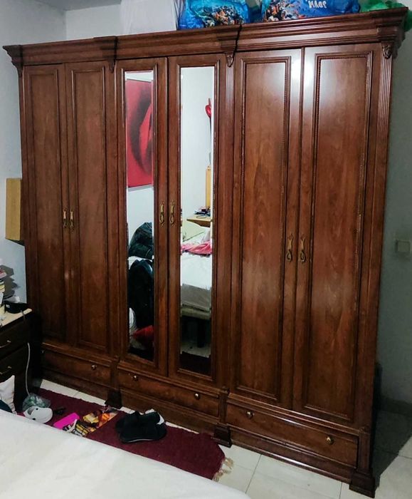 Roupeiro Colonial Casal com Espelhos