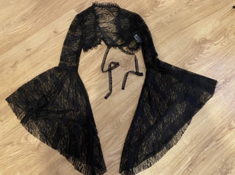 Bolero bolerko koronkowe z szerokimi rękawami alternative lolita gothi