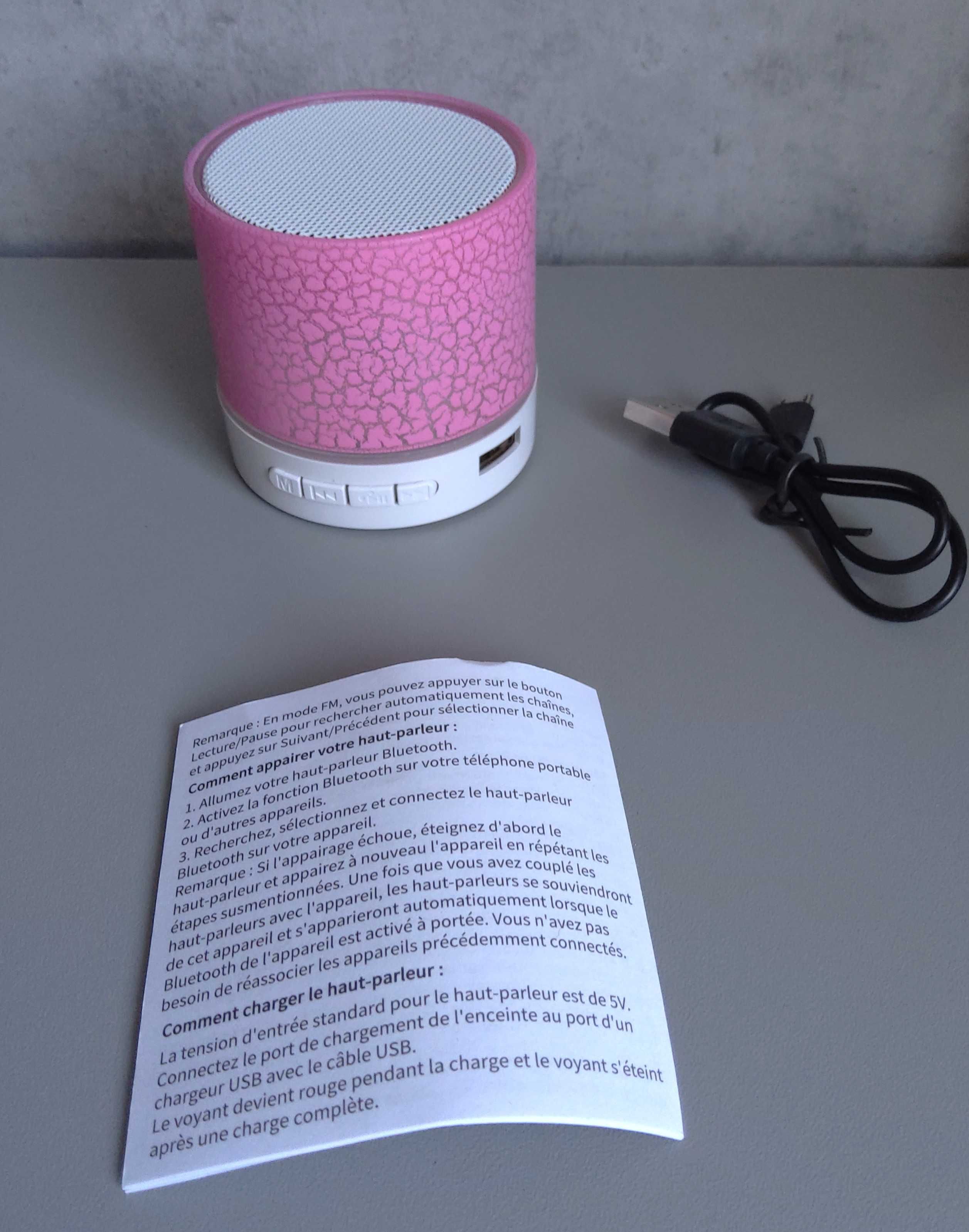Mini Głośnik bezprzewodowy przenośny bluetooth różowy Nowy