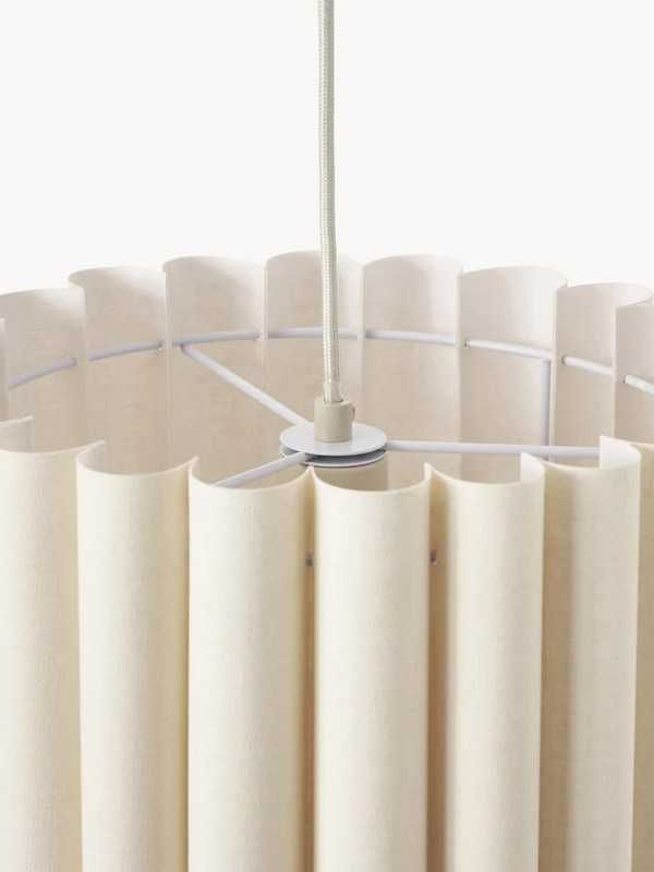 Designerska lampa wisząca z lnu Lucina Jasny beż Ø35xH31cm