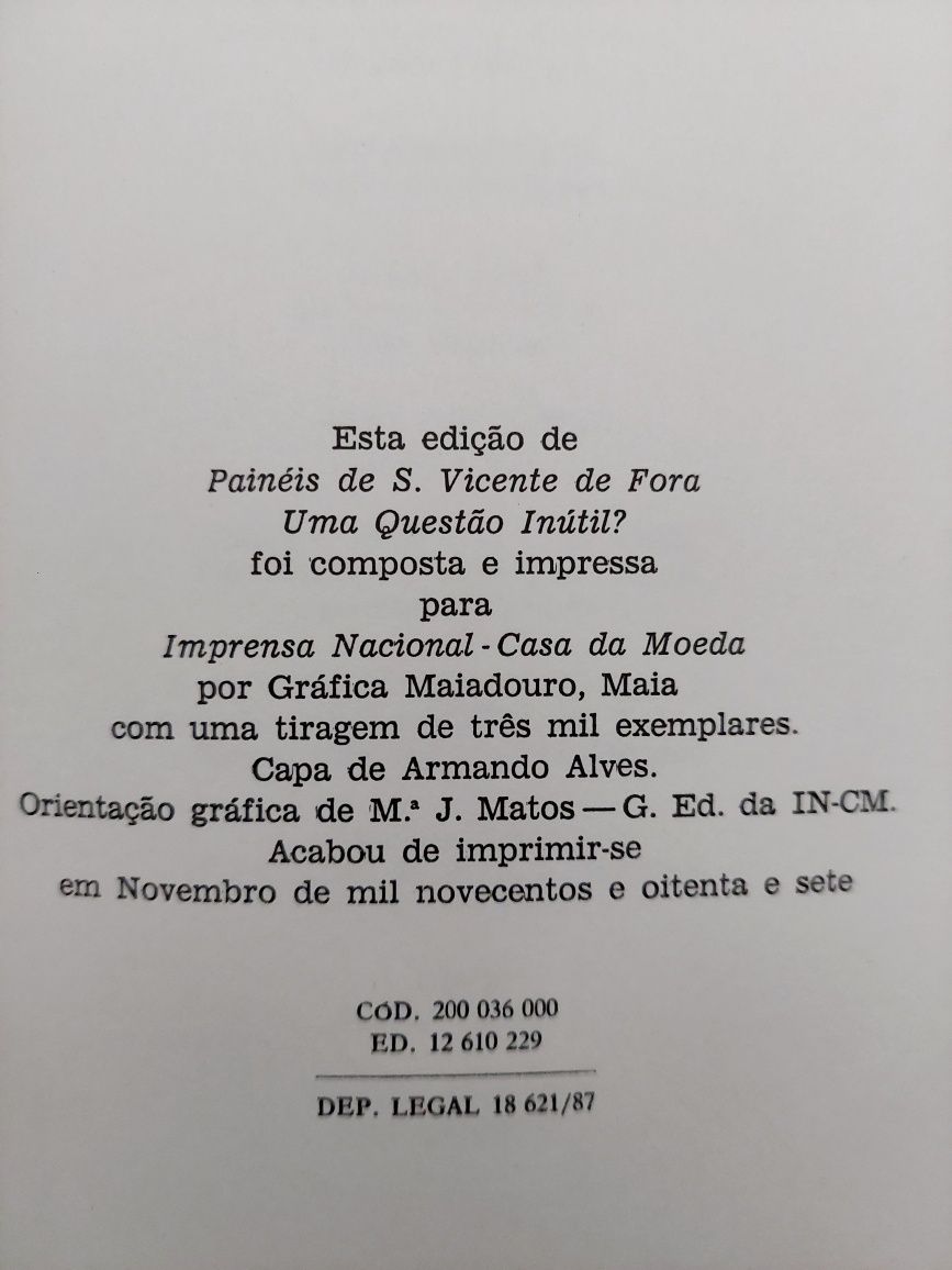 Livro Painéis de São Vicente de Fora