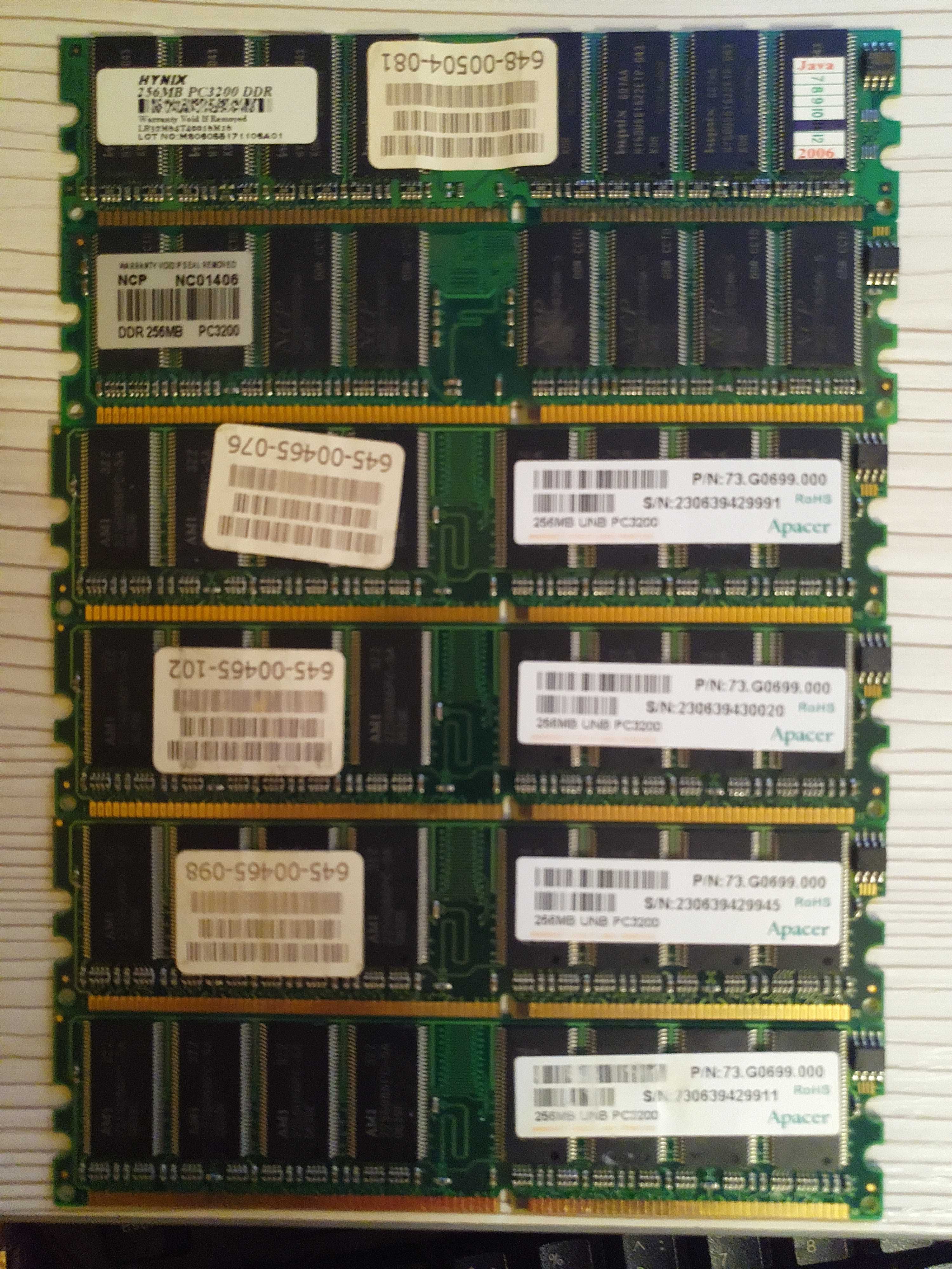 Оперативна пам'ять DDR 1 (512, 256 mb) 25 грн за шт.