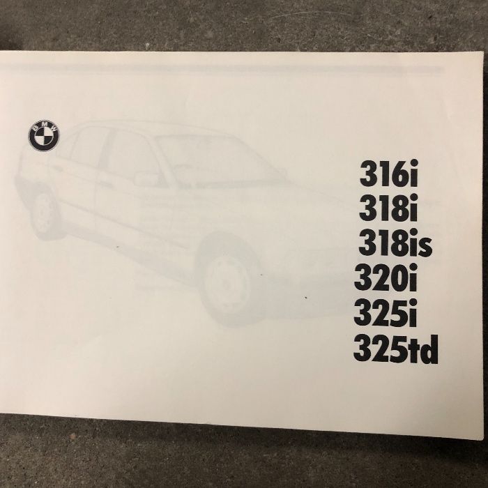 BMW e36 OEM niemiecka instrukcja obslugi 325i td 320i 318is 318i 316i