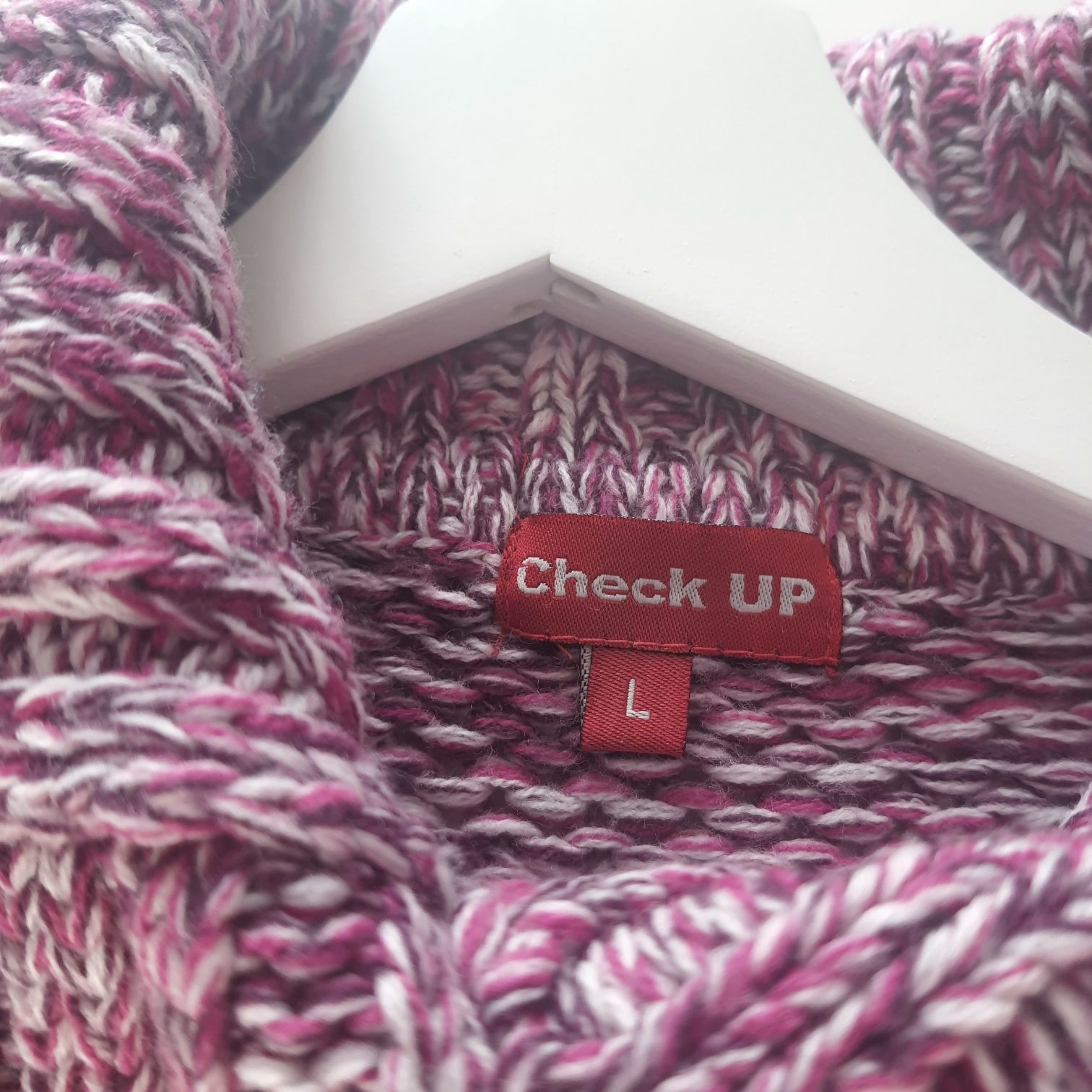 Sweter różowy melanż, Check UP, r.L