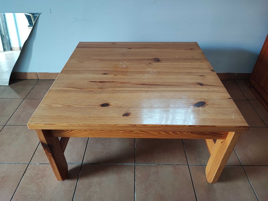 Ława drewniana, stolik