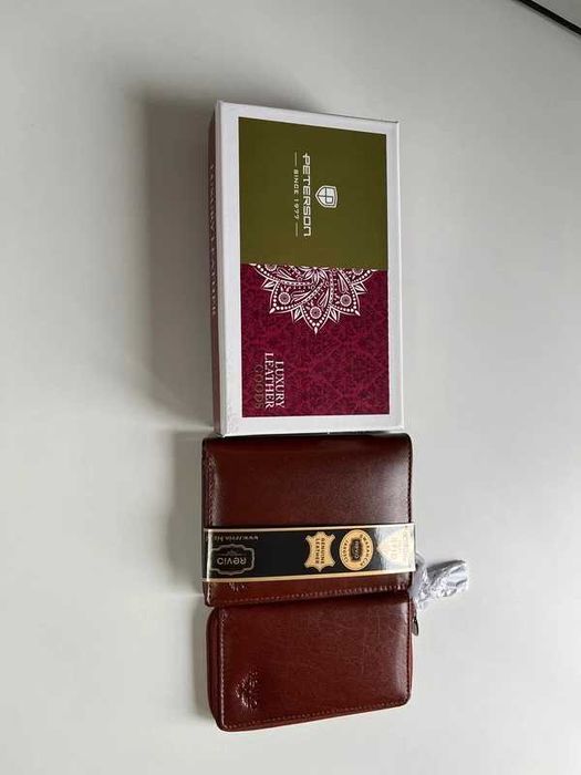 Skórzany portfel Peterson + etui na klucze | Nowe | RFID | Prezent